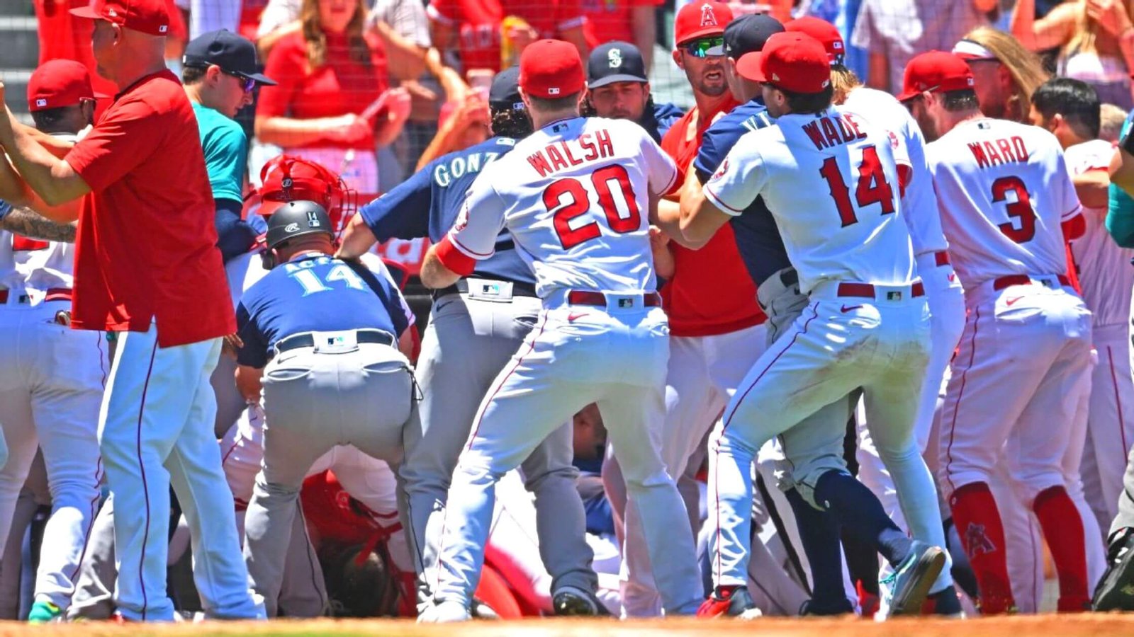Mass Brawl Between Mariners And Angels